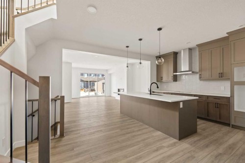 152 Creekstone Circle Sw, Calgary, AB - Indoor Photo Showing Kitchen With Upgraded Kitchen
