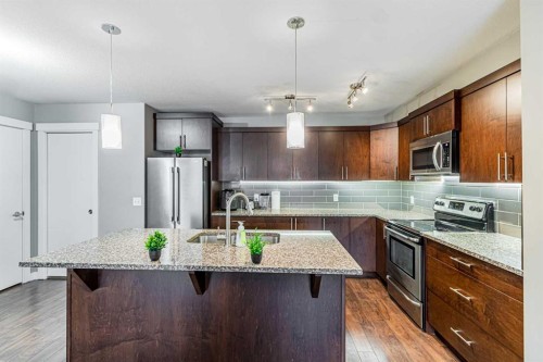 535 Redstone View Ne, Calgary, AB - Indoor Photo Showing Kitchen With Upgraded Kitchen