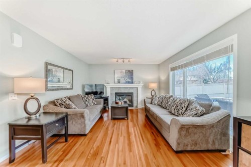 6 Mt Yamnuska Court Se, Calgary, AB - Indoor Photo Showing Living Room With Fireplace