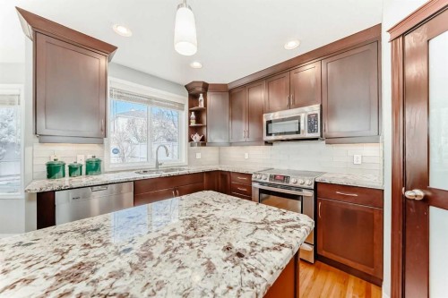 6 Mt Yamnuska Court Se, Calgary, AB - Indoor Photo Showing Kitchen With Stainless Steel Kitchen With Upgraded Kitchen