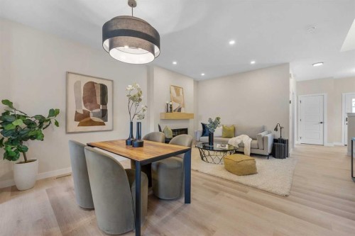 68 Buffaloberry Manor Se, Calgary, AB - Indoor With Fireplace