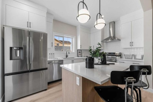 68 Buffaloberry Manor Se, Calgary, AB - Indoor Photo Showing Kitchen With Upgraded Kitchen