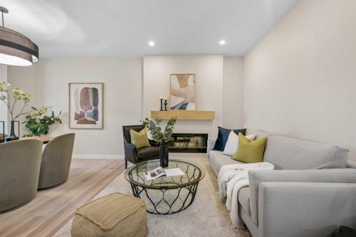 68 Buffaloberry Manor Se, Calgary, AB - Indoor With Fireplace