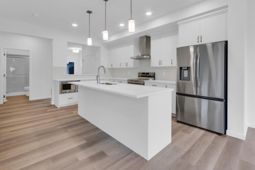 449 Savanna Landing Ne, Calgary, AB - Indoor Photo Showing Kitchen With Upgraded Kitchen
