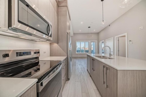 1307-60 Skyview Ranch Road Ne, Calgary, AB - Indoor Photo Showing Kitchen With Double Sink With Upgraded Kitchen
