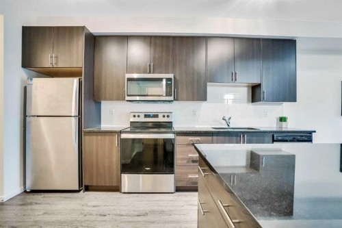 6105-151 Legacy Main Street Se, Calgary, AB - Indoor Photo Showing Kitchen With Stainless Steel Kitchen With Upgraded Kitchen