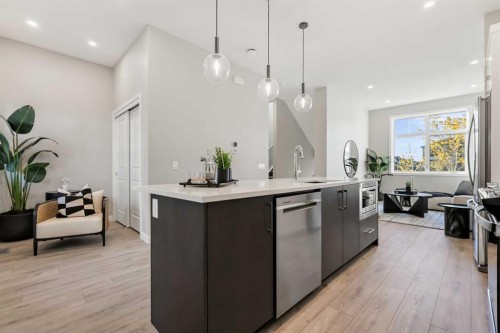 402-185 Mahogany Gardens Se, Calgary, AB - Indoor Photo Showing Kitchen With Upgraded Kitchen