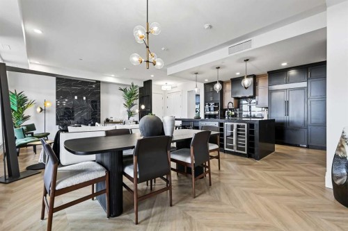 201-130 Marina Cove Se, Calgary, AB - Indoor Photo Showing Dining Room