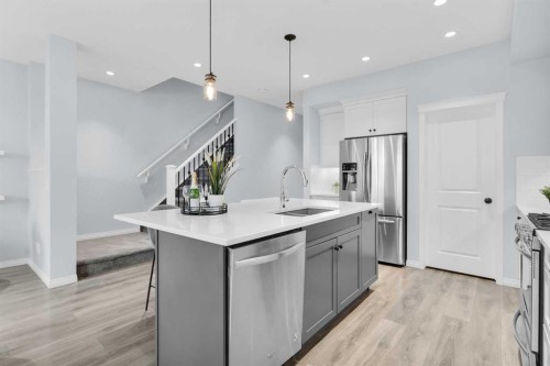 168 Masters Crescent Se, Calgary, AB - Indoor Photo Showing Kitchen With Stainless Steel Kitchen With Upgraded Kitchen