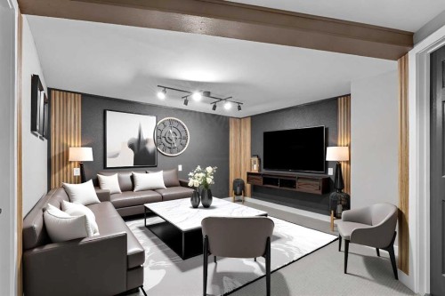 22 Hunters Gate, Okotoks, AB - Indoor Photo Showing Living Room