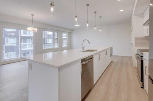 1209-550 Belmont Street Sw, Calgary, AB - Indoor Photo Showing Kitchen With Double Sink With Upgraded Kitchen