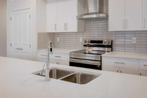 1209-550 Belmont Street Sw, Calgary, AB - Indoor Photo Showing Kitchen With Double Sink With Upgraded Kitchen