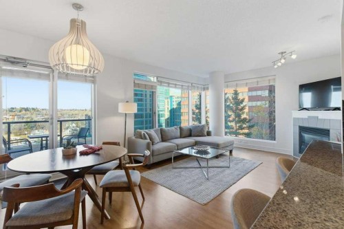 804-910 5 Avenue Sw, Calgary, AB - Indoor Photo Showing Other Room With Fireplace