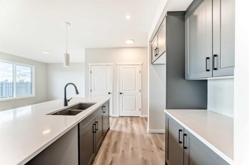 111 Mercado Crescent Se, Calgary, AB - Indoor Photo Showing Kitchen With Double Sink With Upgraded Kitchen