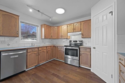 182 Coventry Close Ne, Calgary, AB - Indoor Photo Showing Kitchen With Double Sink