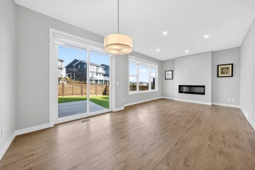 61 Calhoun Crescent Ne, Calgary, AB - Indoor With Fireplace