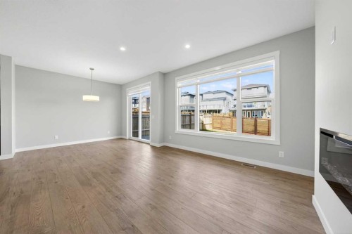 61 Calhoun Crescent Ne, Calgary, AB - Indoor Photo Showing Living Room With Fireplace