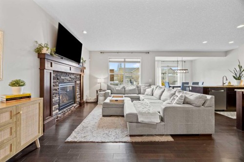 40 Chaparral Valley Green Se, Calgary, AB - Indoor Photo Showing Living Room With Fireplace