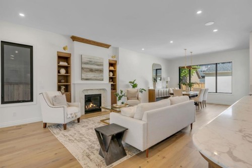 1936 31 Avenue Sw, Calgary, AB - Indoor Photo Showing Living Room With Fireplace