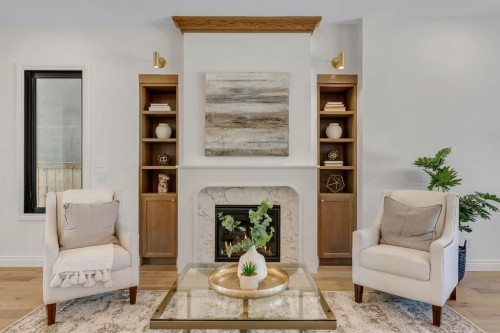 1936 31 Avenue Sw, Calgary, AB - Indoor Photo Showing Living Room With Fireplace