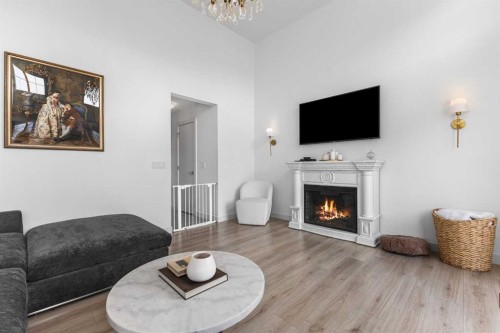 443 Sage Hill Grove Nw, Calgary, AB - Indoor Photo Showing Living Room With Fireplace