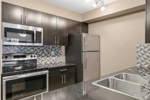 2119-81 Legacy Boulevard Se, Calgary, AB - Indoor Photo Showing Kitchen With Double Sink With Upgraded Kitchen