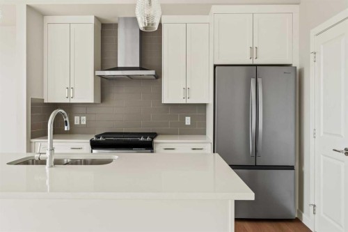 163 Belvedere Crescent, Calgary, AB - Indoor Photo Showing Kitchen With Stainless Steel Kitchen With Double Sink With Upgraded Kitchen