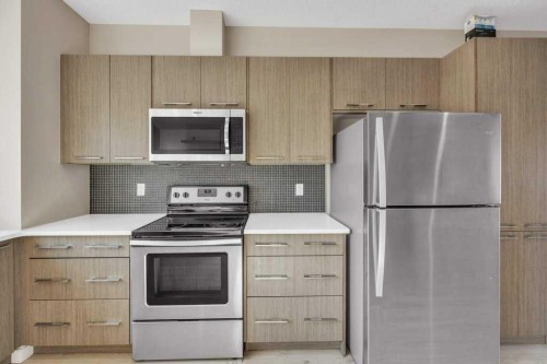 903-218 Sherwood Square Nw, Calgary, AB - Indoor Photo Showing Kitchen With Stainless Steel Kitchen With Upgraded Kitchen