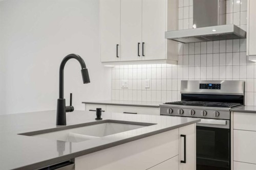 56 Creekstone Grove Sw, Calgary, AB - Indoor Photo Showing Kitchen With Double Sink