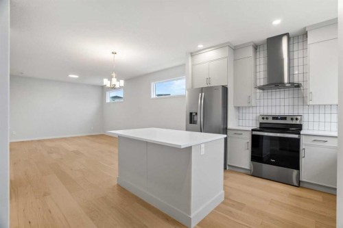 64 Homestead View Ne, Calgary, AB - Indoor Photo Showing Kitchen With Upgraded Kitchen