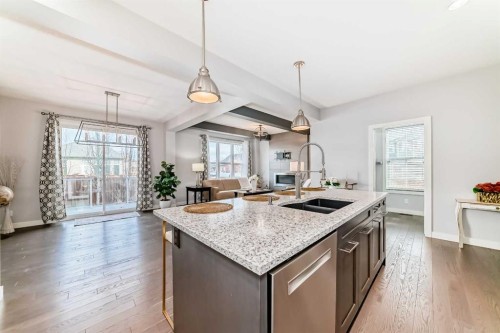 98 Legacy Lane Se, Calgary, AB - Indoor Photo Showing Kitchen With Double Sink