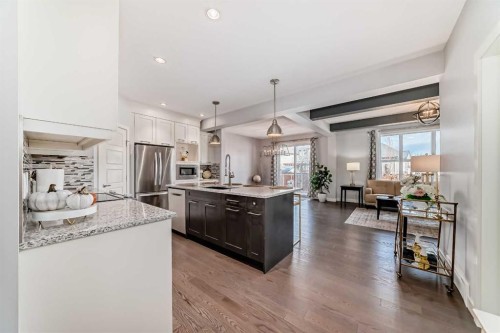 98 Legacy Lane Se, Calgary, AB - Indoor Photo Showing Kitchen With Stainless Steel Kitchen With Upgraded Kitchen