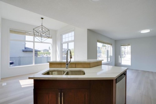 382 Brightonstone Green Se, Calgary, AB - Indoor Photo Showing Kitchen With Double Sink