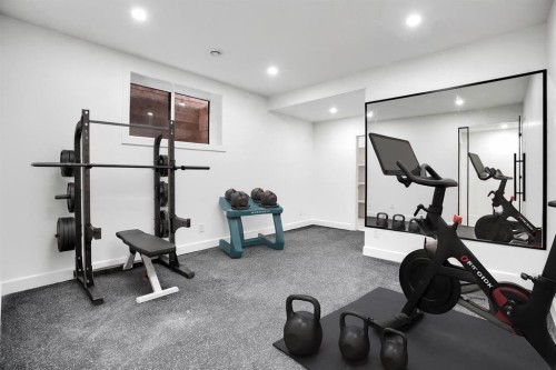 6312 Lacombe Way Sw, Calgary, AB - Indoor Photo Showing Gym Room