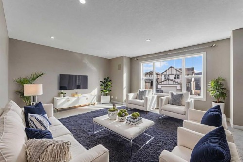 204 Sunset View, Cochrane, AB - Indoor Photo Showing Living Room