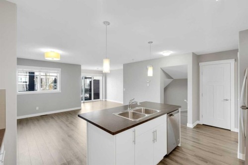 307 Skyview Ranch Grove Ne, Calgary, AB - Indoor Photo Showing Kitchen With Double Sink