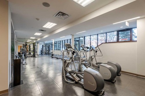 301-128 2 Street Sw, Calgary, AB - Indoor Photo Showing Gym Room