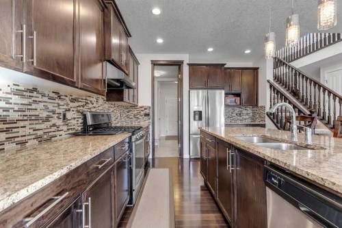 63 Panton View Nw, Calgary, AB - Indoor Photo Showing Kitchen With Stainless Steel Kitchen With Double Sink With Upgraded Kitchen