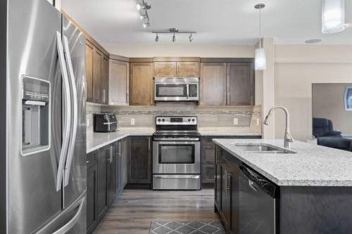 722 Redstone View Ne, Calgary, AB - Indoor Photo Showing Kitchen With Stainless Steel Kitchen With Double Sink With Upgraded Kitchen