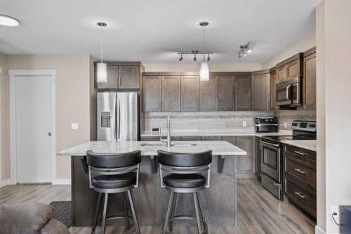 722 Redstone View Ne, Calgary, AB - Indoor Photo Showing Kitchen With Stainless Steel Kitchen With Upgraded Kitchen