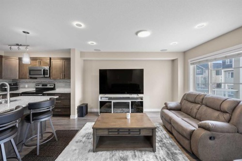722 Redstone View Ne, Calgary, AB - Indoor Photo Showing Living Room