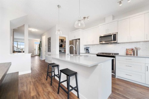 174 Seton Grove Se, Calgary, AB - Indoor Photo Showing Kitchen With Upgraded Kitchen