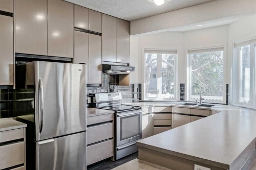 127 Canterbury Court Sw, Calgary, AB - Indoor Photo Showing Kitchen With Stainless Steel Kitchen With Upgraded Kitchen