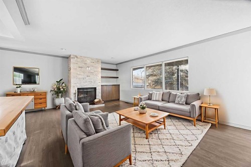 10444 Maplecreek Drive Se, Calgary, AB - Indoor Photo Showing Living Room With Fireplace