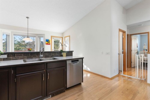 179 Quigley Drive, Cochrane, AB - Indoor Photo Showing Kitchen With Double Sink