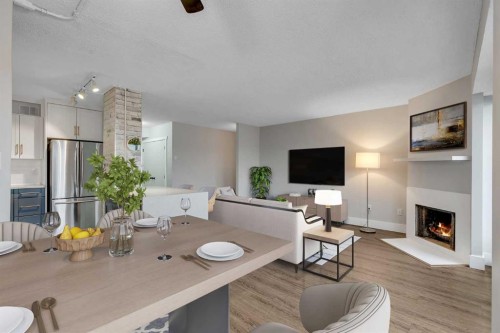 903-1140 15 Avenue Sw, Calgary, AB - Indoor With Fireplace