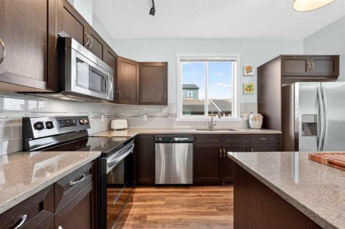 82 Mahogany Drive Se, Calgary, AB - Indoor Photo Showing Kitchen With Stainless Steel Kitchen With Upgraded Kitchen