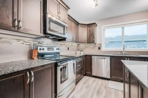 29 Legacy Mews Se, Calgary, AB - Indoor Photo Showing Kitchen With Stainless Steel Kitchen With Double Sink With Upgraded Kitchen