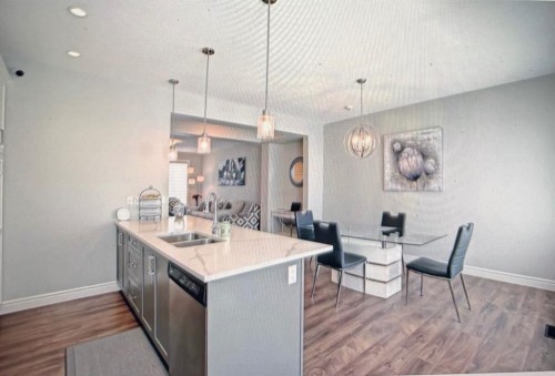 10077 46 Street Ne, Calgary, AB - Indoor Photo Showing Kitchen With Double Sink With Upgraded Kitchen