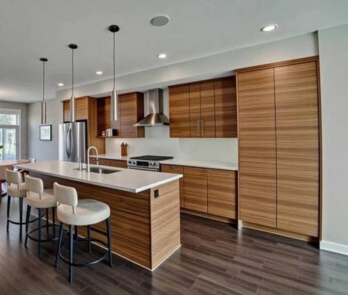 3705 41 Street Sw, Calgary, AB - Indoor Photo Showing Kitchen With Stainless Steel Kitchen With Upgraded Kitchen